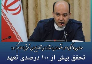 تحقق بیش از ۱۰۰ درصدی تعهد آذربایجان‌شرقی